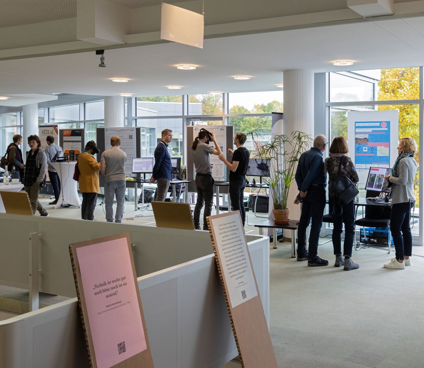 People chatting in the ZiF foyer